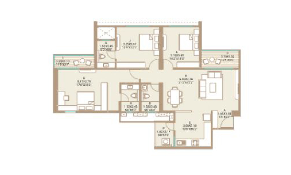 3 BHK Vigor Floor Plan